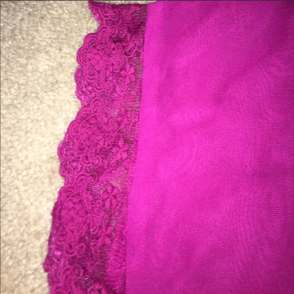 Soul Cake Sheer Magenta Top with Lace - Picture 5 of 5